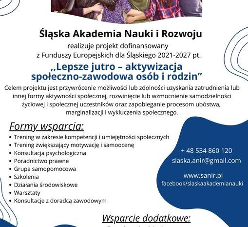  🌟 Rusza projekt “Lepsze jutro – Aktywizacja społeczno-zawodowa osób i rodzin”! 🌟